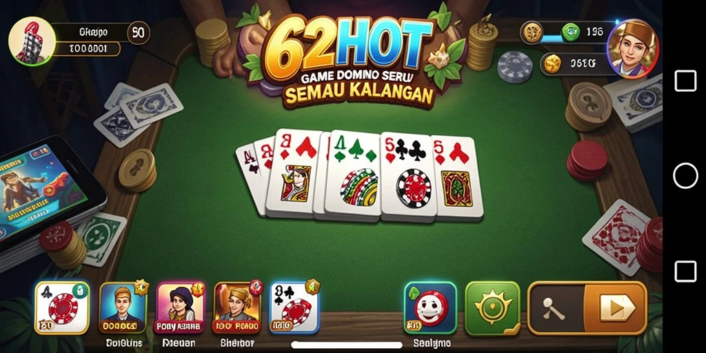 Tampilan gameplay seru di 62HOT dengan berbagai mode permainan.