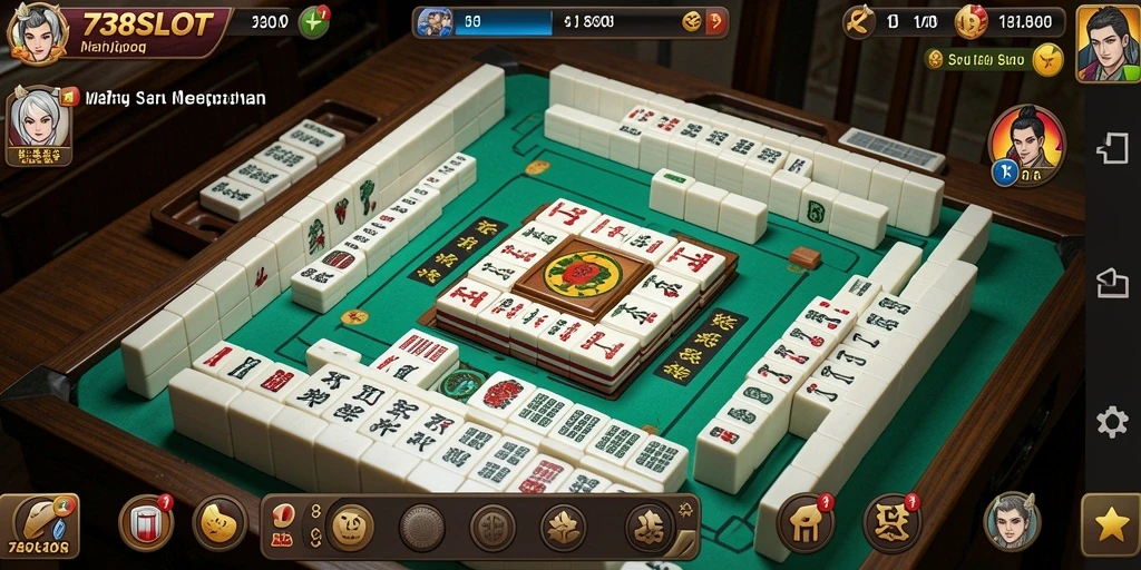 Tampilan gameplay seru dari 738SLOT yang memikat para pemain Mahjong.
