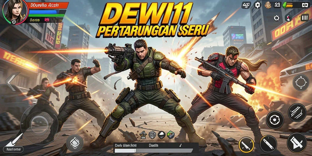 Tampilan aksi seru dalam gameplay DEWI11.