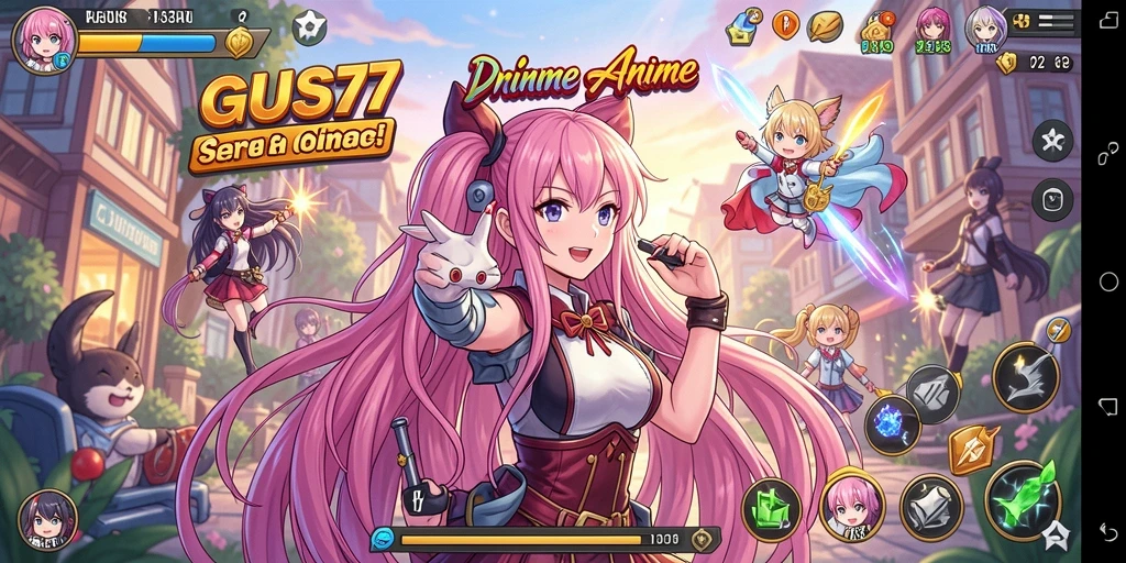 Tampilan gameplay GUS77 yang menarik dan penuh warna.