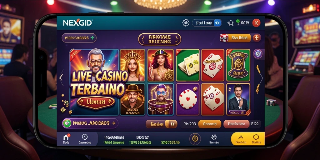 Tampilan gameplay Live Casino yang mendebarkan di NEXGID.