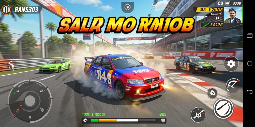Tampilan gameplay RANS303 dengan aksi balap yang seru dan grafis menawan.