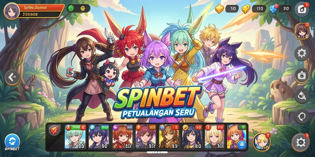 Tampilan menarik dari gameplay SPINBET dengan karakter anime ikonik.