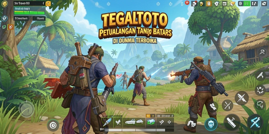 Screenshot gameplay TEGALTOTO yang menampilkan eksplorasi dunia terbuka yang luas.