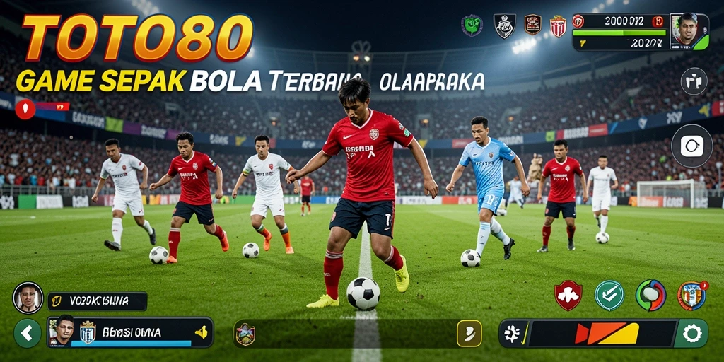 Gameplay TOTO80 menampilkan aksi sepak bola yang mendebarkan.